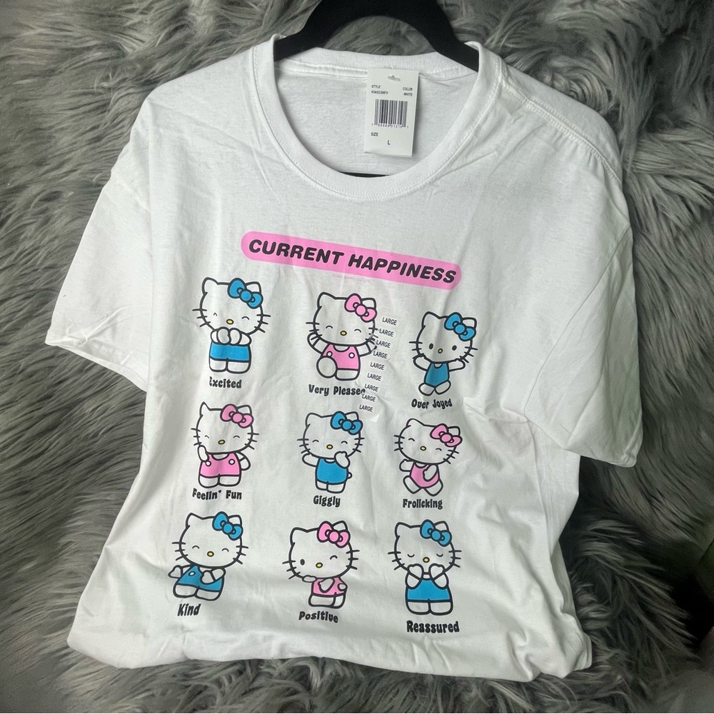Hello Kitty T-Shirt Mood Chart Sanrio Graphic
